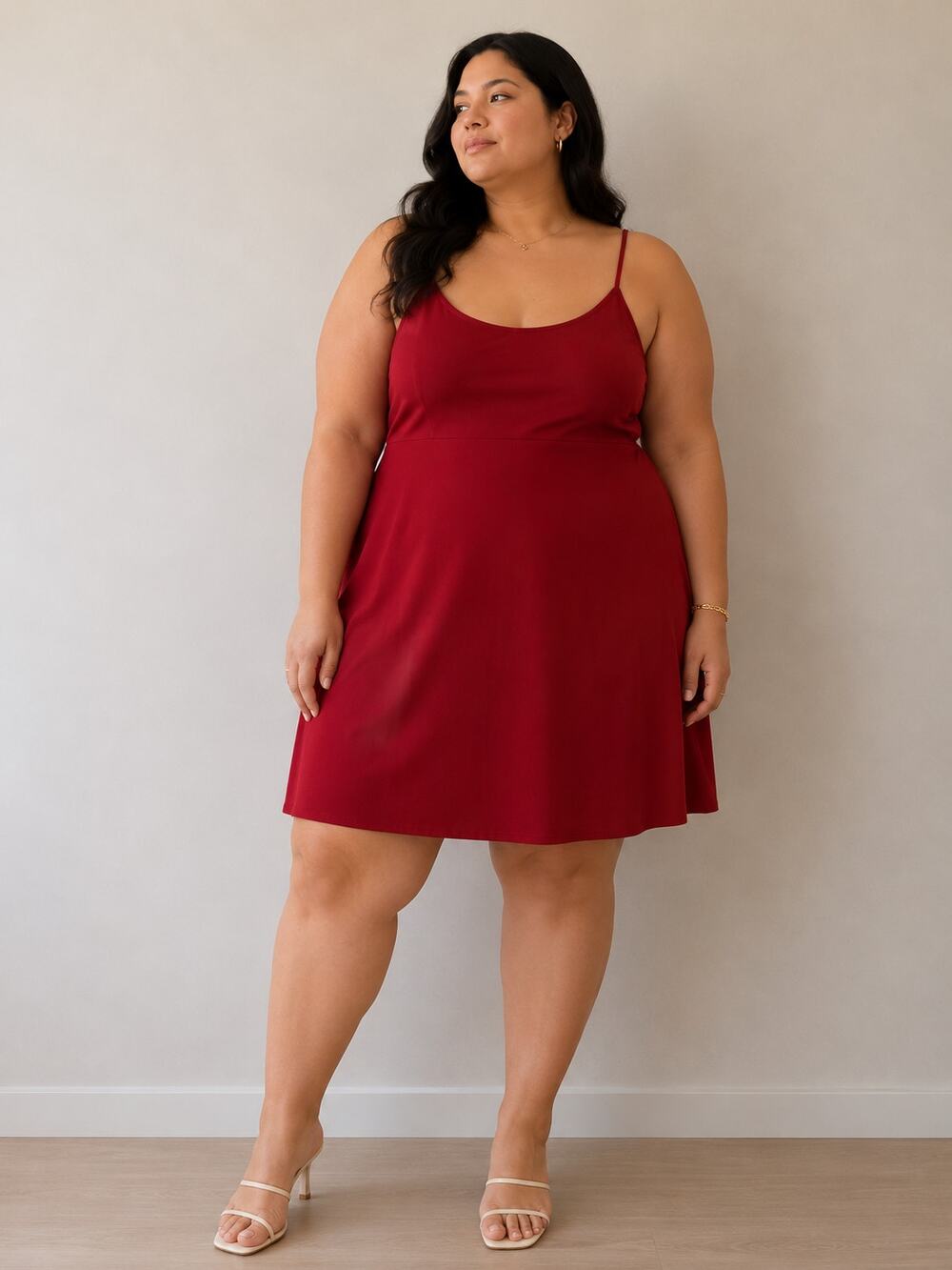 A New Day Red Slip Dress Womens 2X Sleeveless Adjustable Straps NWT